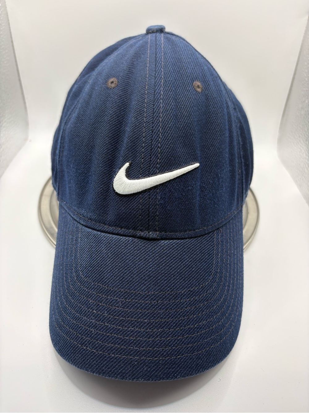 Nike Legacy91 Navy Blue White Swoosh Adjustable Strapback Hat